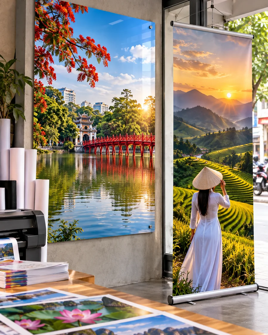 Mẫu Banner Poster In Màu